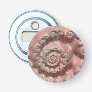 Pink and White 3D Fractal ~ Bottle Opener