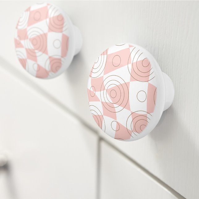 Pink and White Abstract Ceramic Knob (Creator Uploaded)