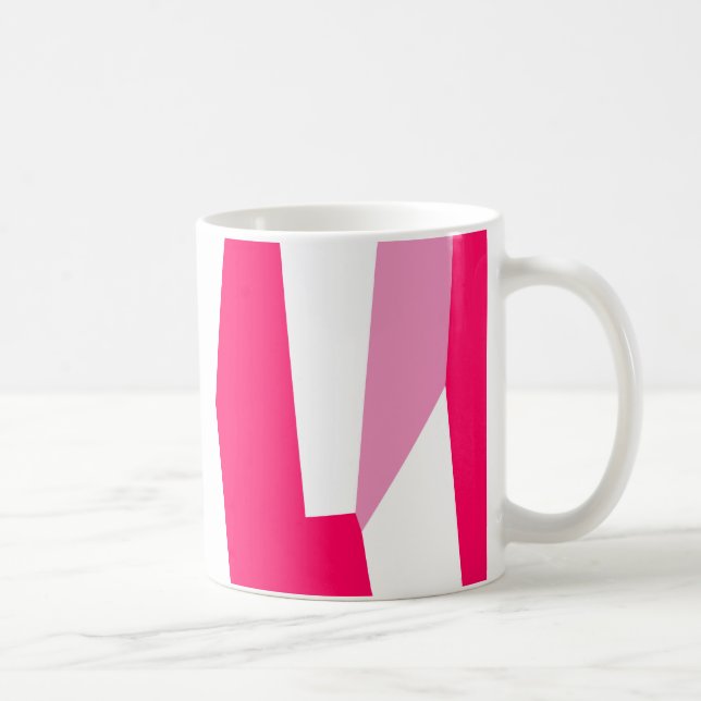 pink and white abstract  coffee mug (Right)