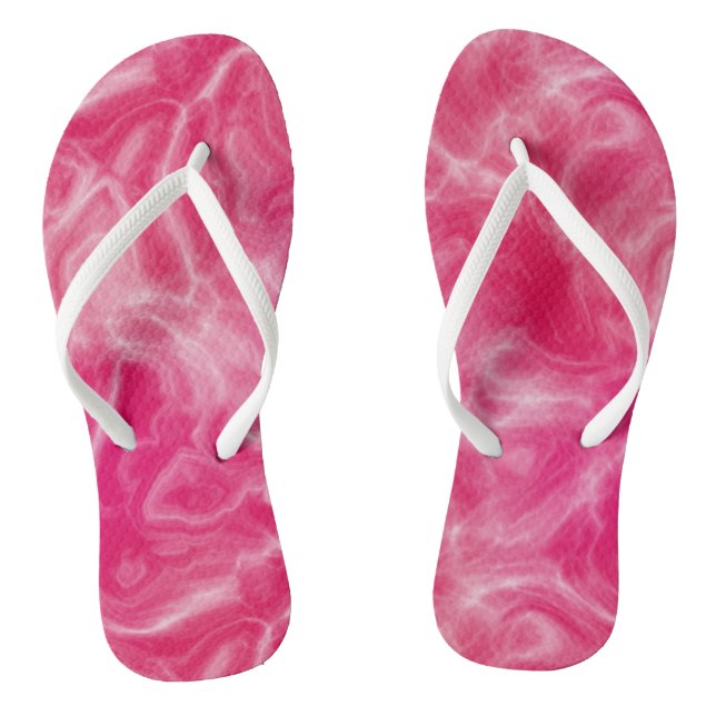 pink and white Abstract Flip Flops (Footbed)