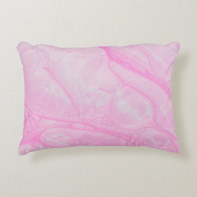 PINK AND WHITE ABSTRACT PAINTING DECORATIVE CUSHION (Front)