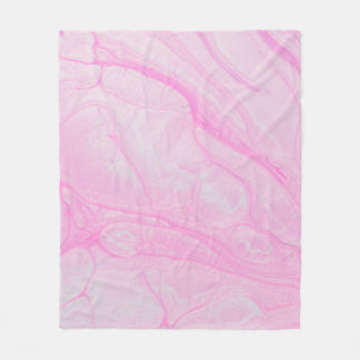 Pink and white abstract painting fleece blanket