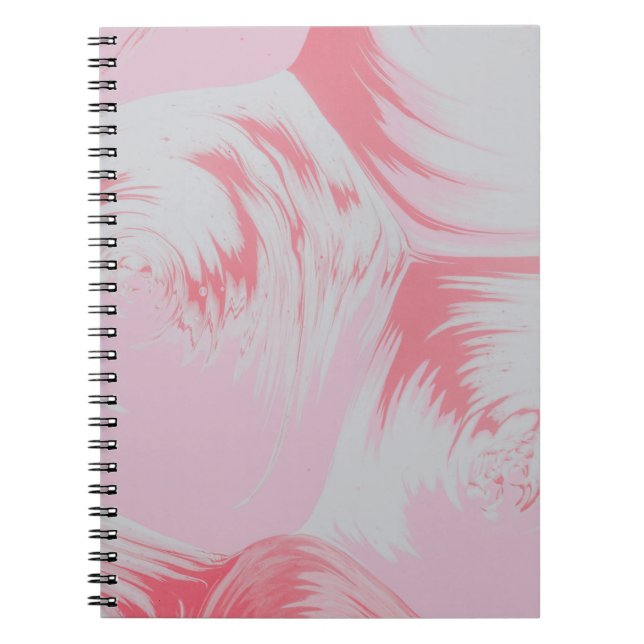 Pink and white abstract painting notebook (Front)