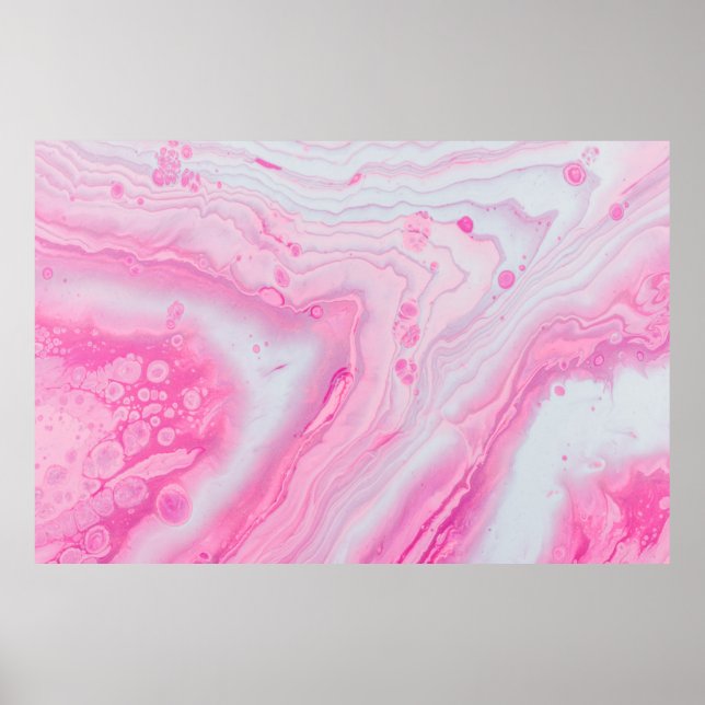 Pink and white abstract painting poster (Front)