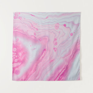 Pink and white abstract painting tapestry