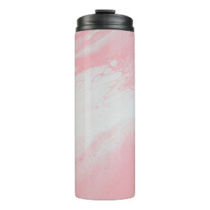 PINK AND WHITE ABSTRACT PAINTING THERMAL TUMBLER