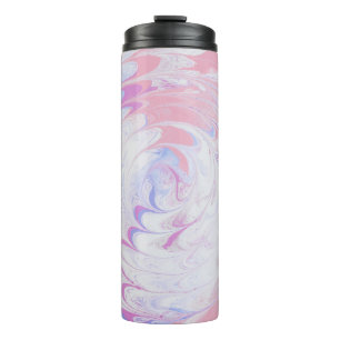 PINK AND WHITE ABSTRACT PAINTING THERMAL TUMBLER