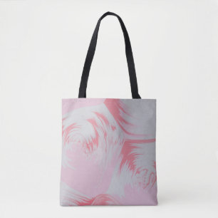 Pink and white abstract painting tote bag