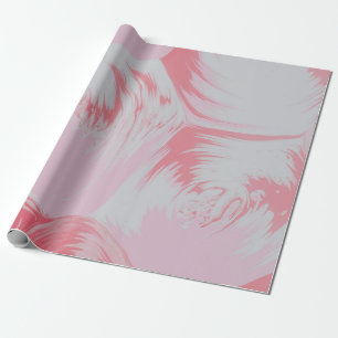 Pink and white abstract painting wrapping paper