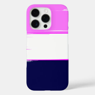 Pink and White and Deep Blue Stripe Design iPhone 16 Pro Case