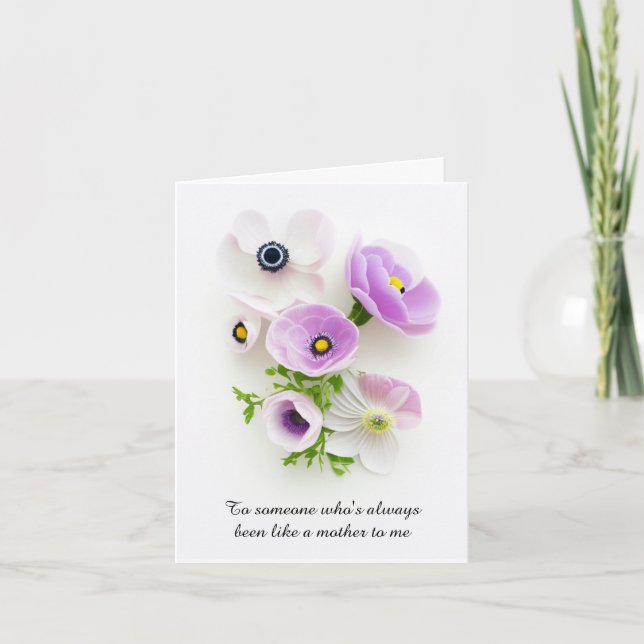 Pink and White Anemones Mother's Day Holiday Card (Front)