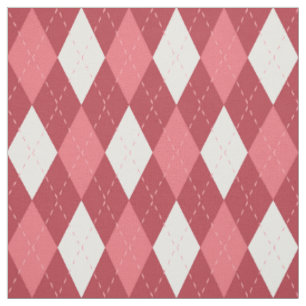 Pink and White Argyle Pattern Fabric