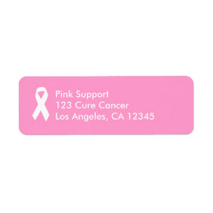 Pink and White Awareness Ribbon