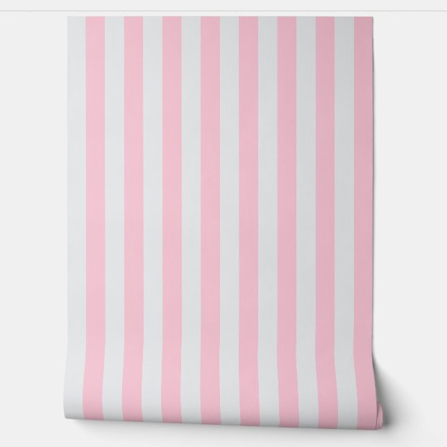 Pink and white awning stripe  wallpaper (Unrolling)