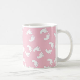 Pink and White Baby Feet - Baby Shower Print Coffee Mug