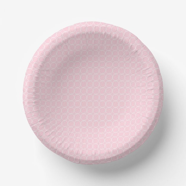 Pink and White Baby Geographic  Paper Plate (Front)