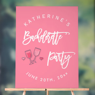 Pink And White Bachelorette Party Acrylic Sign