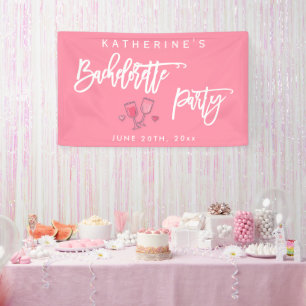 Pink And White Bachelorette Party Banner