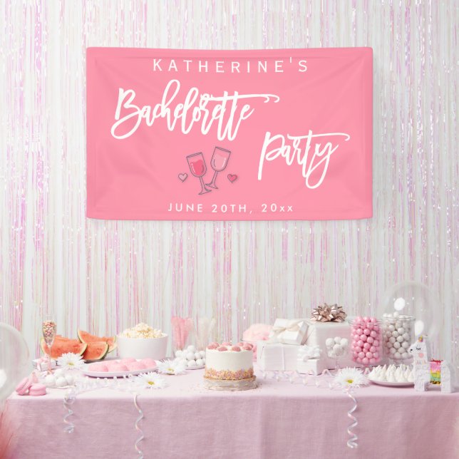 Pink And White Bachelorette Party Banner (Party)