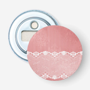 Pink and white background with black lace bottle opener