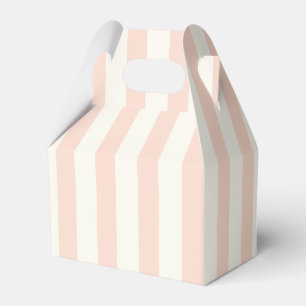Pink And White Blush Stripes Wedding Party Favour Box