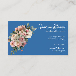 Pink and White Bouquet Florist Business Card