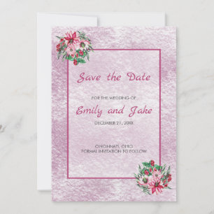 Pink And White Bouquet Save The Date