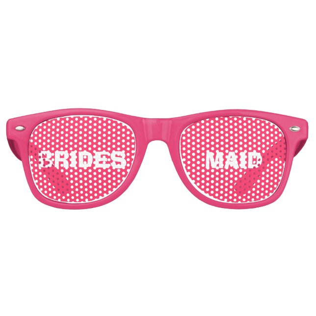 Pink and White Bridesmaid Party Eye Glasses (Front)