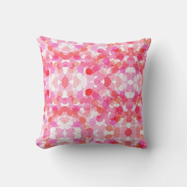 Pink and white bubbles pattern  cushion (Front)