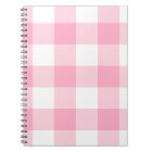 Pink and White Buffalo Check Notebook