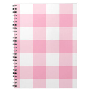 Pink and White Buffalo Check Notebook