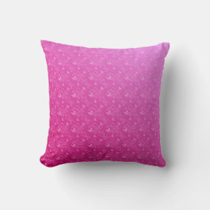 Pink and White Butterfly Swirls Cushion