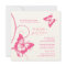 Pink and White Butterfly Wedding Invitation