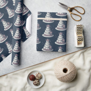 Pink and White Cake Wrapping Paper