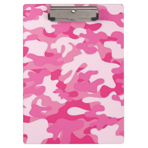 Pink and White Camo Design Clipboard