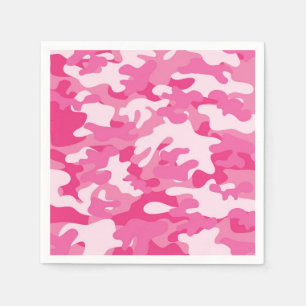Pink and White Camo Design Napkin