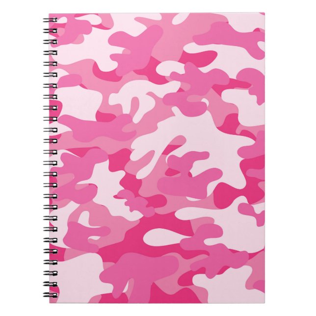 Pink and White Camo Design Notebook (Front)