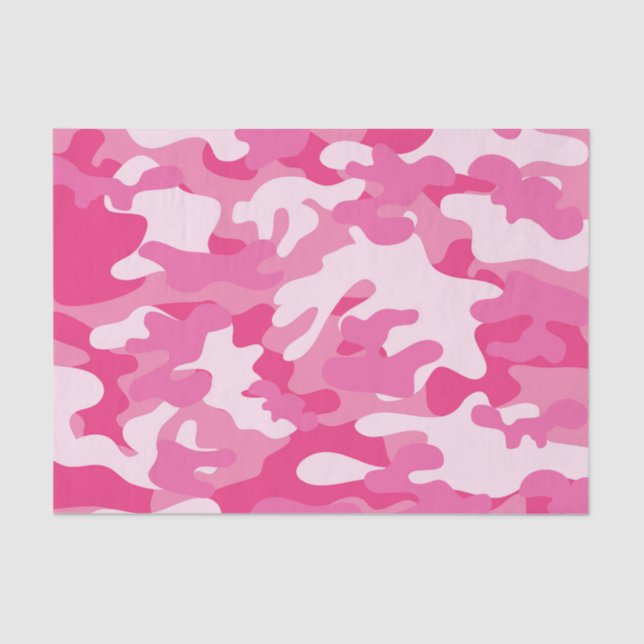 Pink and White Camo Design Tissue Paper (Front)