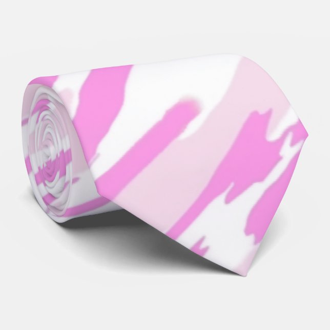 Pink and white Camouflage Pattern Tie (Rolled)