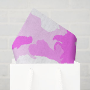 Pink and White Camouflage Pattern Tissue Paper