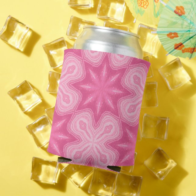 Pink And White Can Cooler (In Situ Summer)