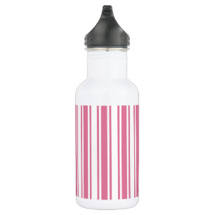 Pink and white candy stripes 532 ml water bottle
