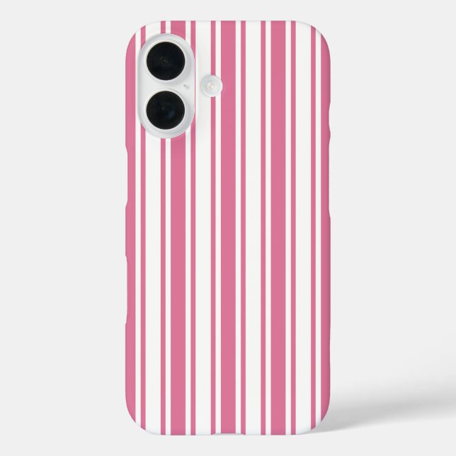 Pink and white candy stripes Case-Mate iPhone case (Back)