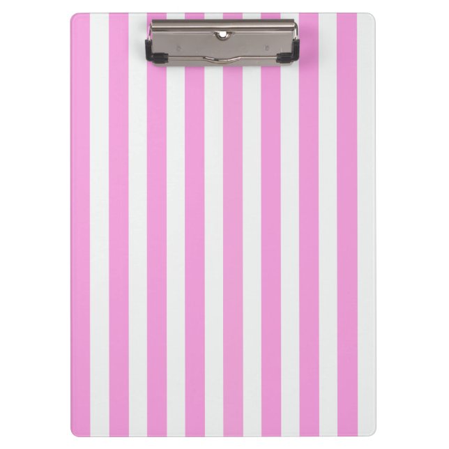Pink and white candy stripes clipboard (Front)