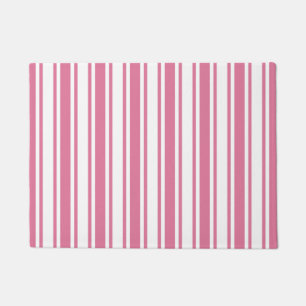 Pink and white candy stripes doormat