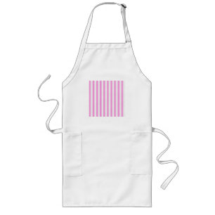 Pink and white candy stripes long apron