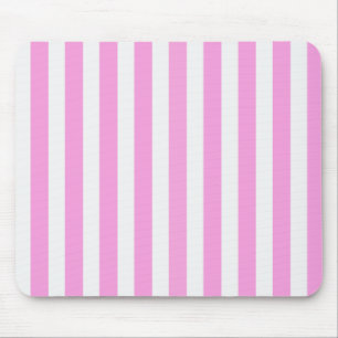 Pink and white candy stripes mouse mat