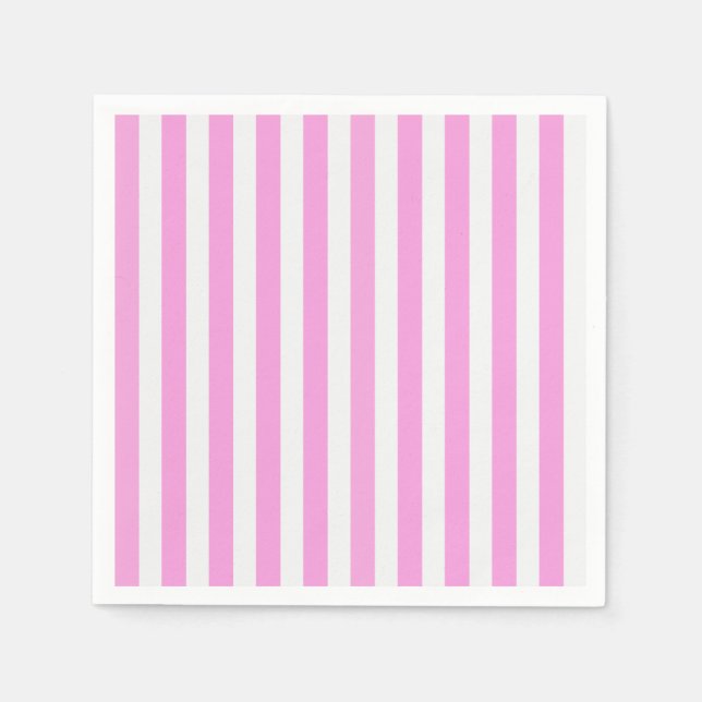 Pink and white candy stripes napkin (Front)