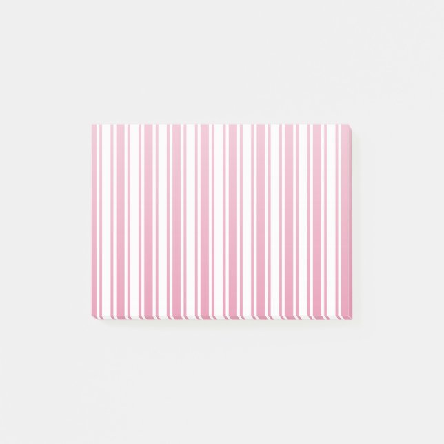 Pink and white candy stripes post-it notes (Front)