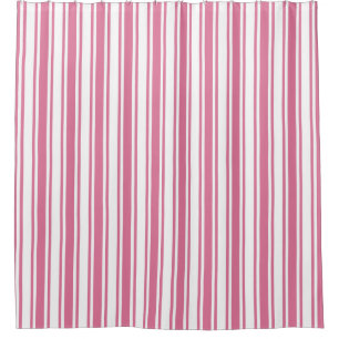 Pink and white candy stripes shower curtain